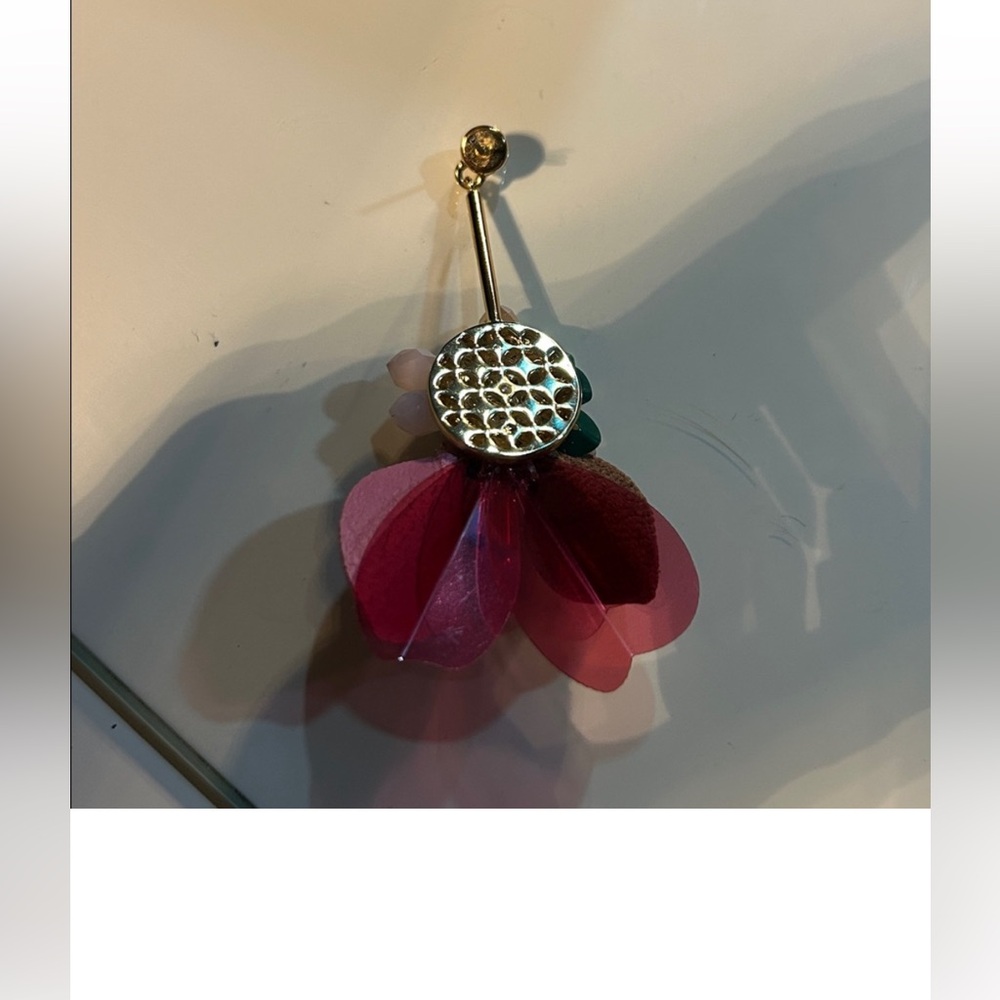 Kate Spade Pink and Gold Floral Earrings - Picture 2 of 5